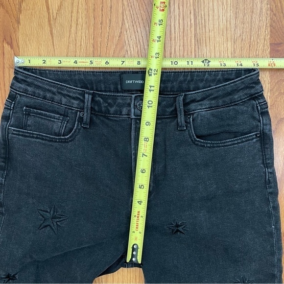 ANTHROPOLOGIE Driftwood Black Embroidered Stars Denim Jeans 28 - Picture 15 of 16